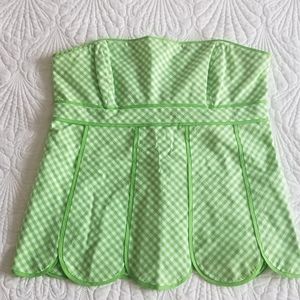 Vintage Lilly Pulitzer  Green Checkered Tube Top